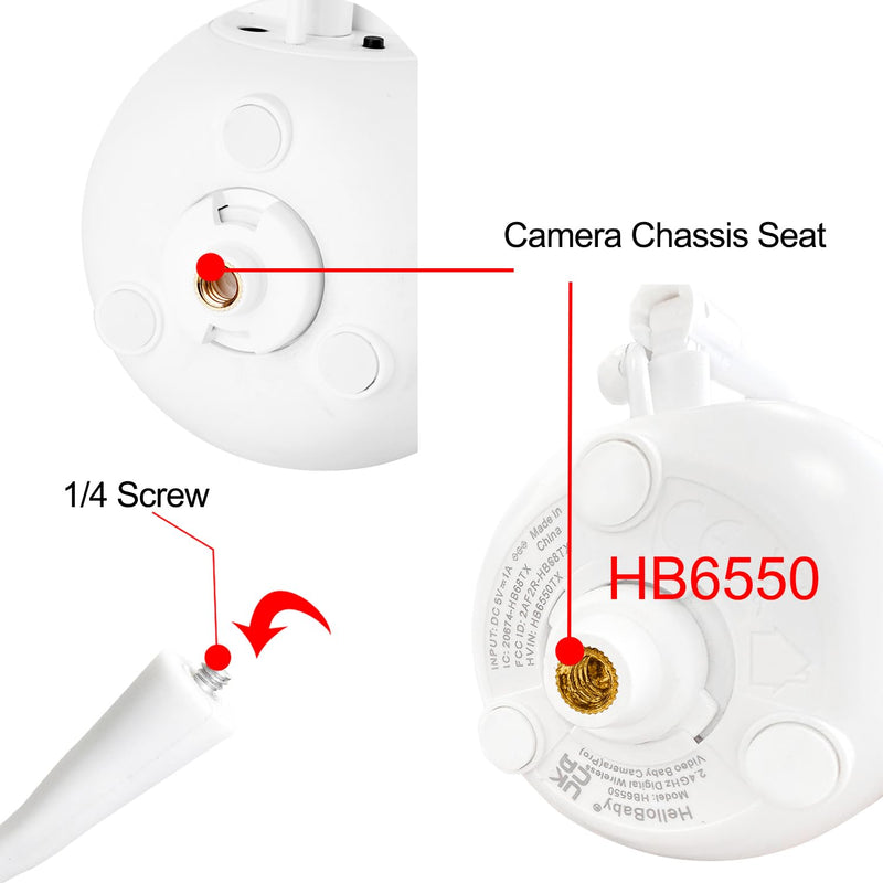 iTODOS Baby Monitor Mount Compatible with HelloBaby HB65/HB66/HB248,ANMEATE SM935E Baby Monitor Camera, Versatile Twist Mount without Tools or Wall Damage -White White - BeesActive Australia
