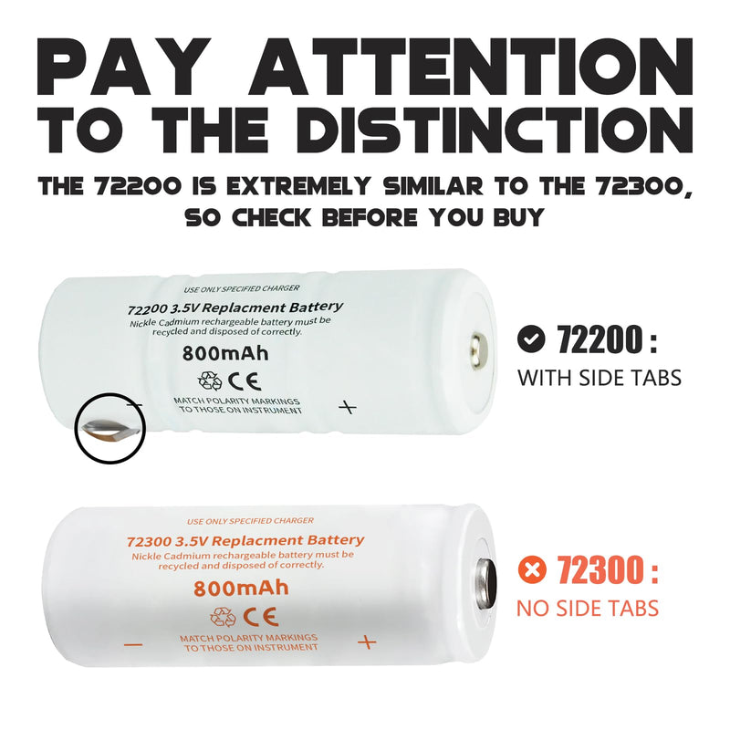 Replacement for Welch Allyn 72200 Battery, 3.5V 800mAh Nickel-Cadmium Rechargeable Battery Compatible with 60835, 71000, and 71670 Power Handles 72200 Rechargeable Battery - BeesActive Australia