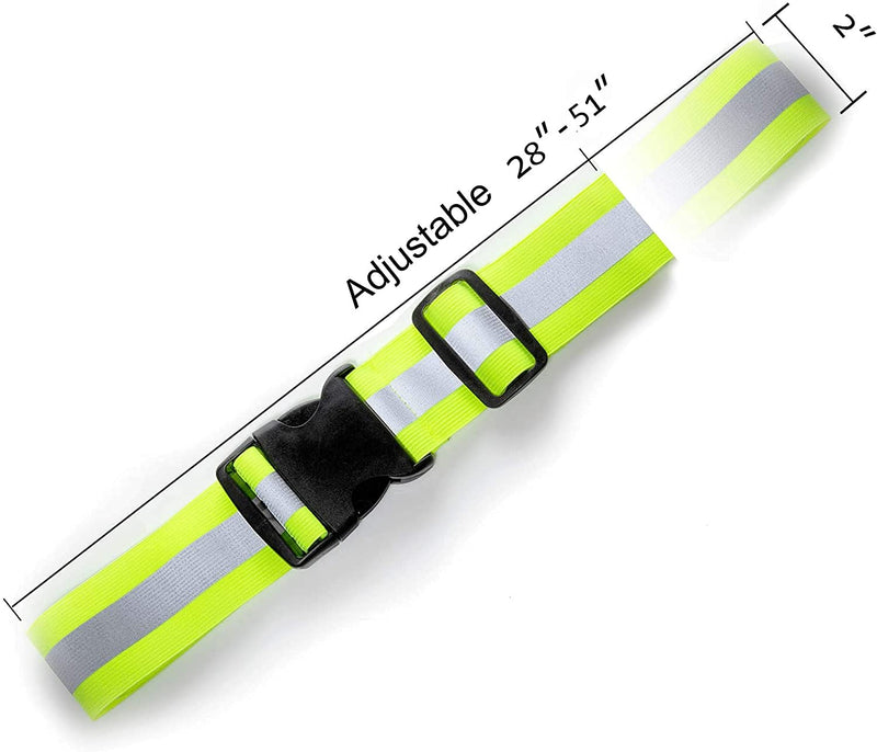 2-6 Pack - Reflective Glow Belt Safety Gear, Pt Belt, for Running Cycling Walking Marathon Military 6 Pack