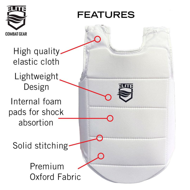 Karate Chest Guard for Kids & Adults. Martial Arts Body Protector. Medium