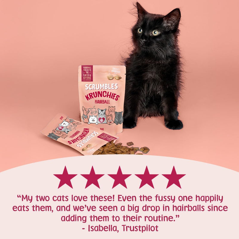 Scrumbles Anti-Hairball Krunchies Cat Treats 60g Hairball 60 g (Pack of 1)