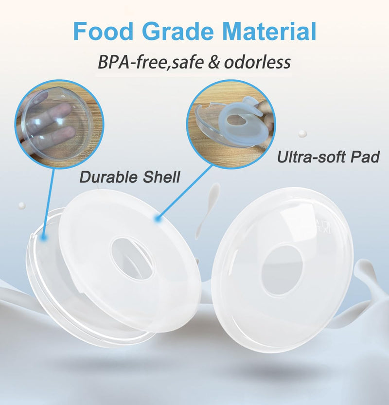 Milk Collector,2 Pack Reusable Breast Shells with Portable Box, Silicone Pad Milk Catcher for Sore Nipples During Milking or Breastfeeding, Collect Breastmilk Leaks for Nursing Moms (White) White - BeesActive Australia