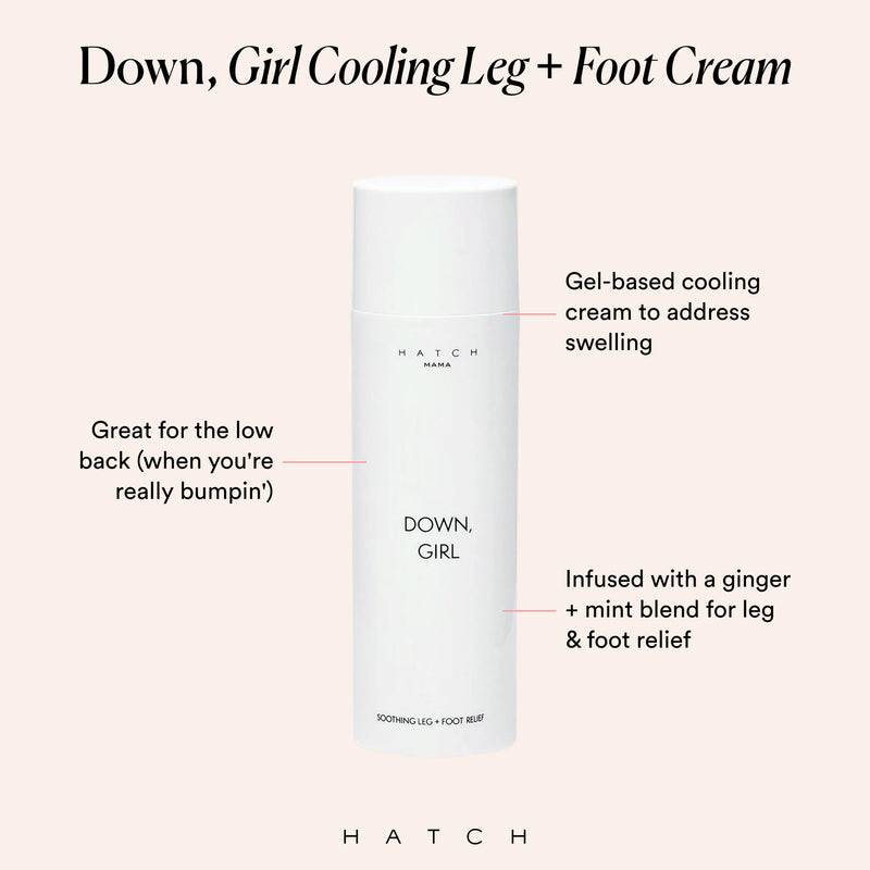 HATCH Down, Girl Cooling Leg + Foot Cream - Maternity Skin Care for Swollen Limbs - Ginger + Mint Cooling Cream for Feet - Gel-Based Soothing Foot Cream - Pregnancy Skin Care - 5oz 5 Fl Oz (Pack of 1) - BeesActive Australia