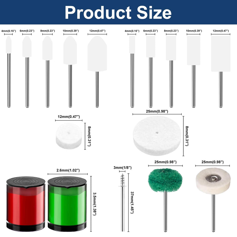117PCS Dremel Polishing Kit, Polishing Wheel with 2 Polishing Compound，Dremel Polishing Bits for Resin,Jewelry,Metal,Watch