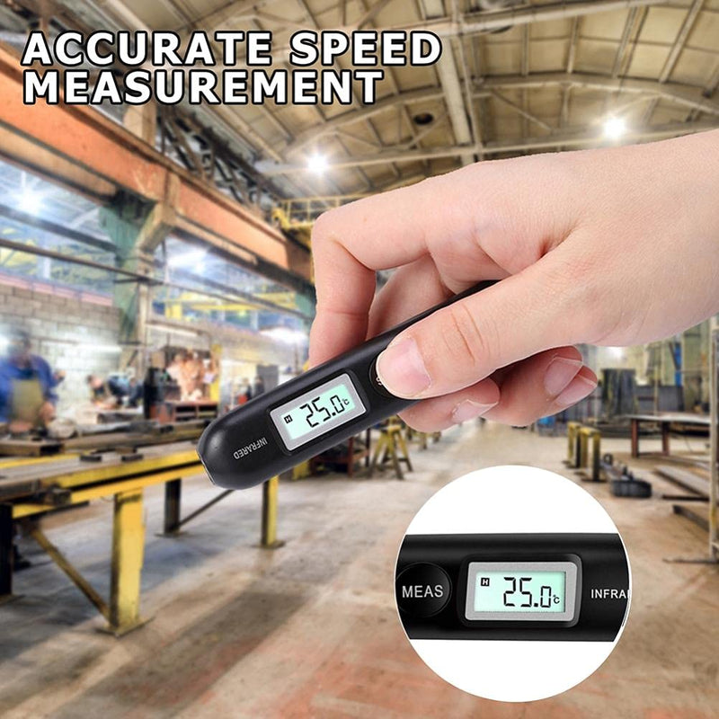 Contactless Mini Digital Infrared Thermometer Handheld Portable Pocket Temperature Pen with LCD Display for Industrial Use Accurate Readings in Celsius and Fahrenheit Wide Range -50°C to 220°C