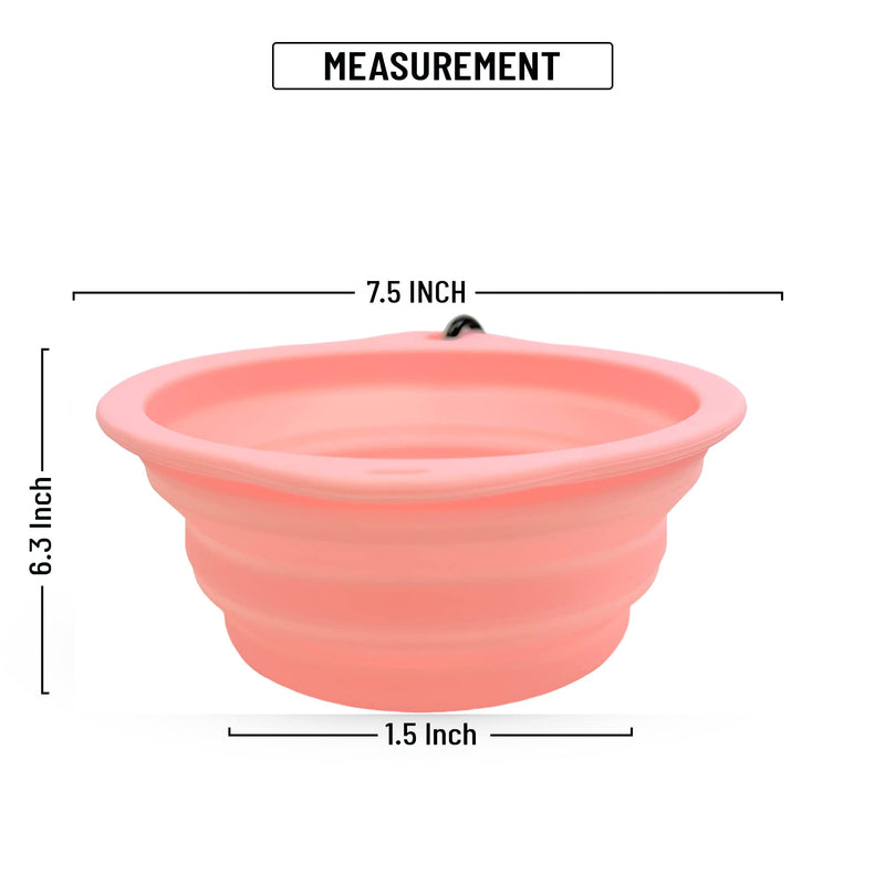 2-PACK FUREVER Large Size Collapsible Silicone Portable Dog Water Bowls for Outdoor Travel Camping Walking Hiking Gear Foldable Rubber popup Dish XL size 27oz 800ml Puppy Pet Platos para Perros -PINK BABY PINK - BeesActive Australia