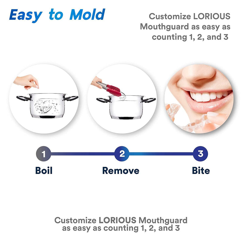 Mouthguard - One Size Fits All Premium Set of 6 BPA Free Moldable, Customizable and Trimmable Medical Grade Mouth Guard for Grinding Teeth Clenching Bruxism, Sport Athletic, Whitening Tray Adults / 6 Pcs / 1 Size