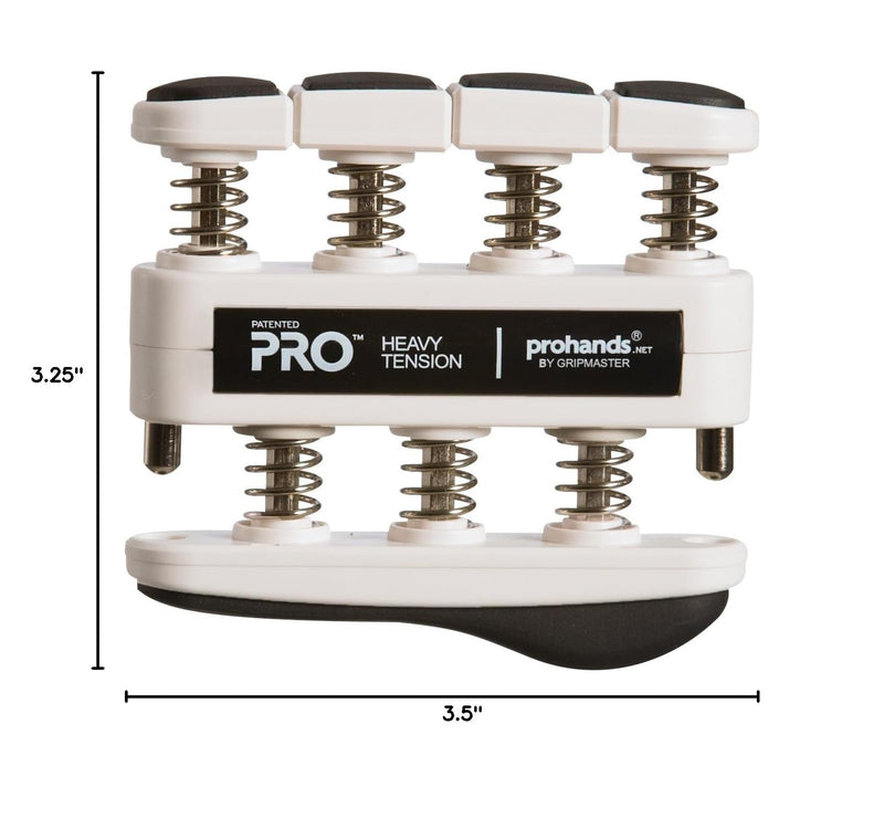 Prohands PRO Hand Exerciser, Finger Exerciser (Hand Grip Strengthener), Spring-Loaded, Finger-Piston System, Isolate and Exercise Each Finger 9 lb (Heavy Tension) Black - Pro