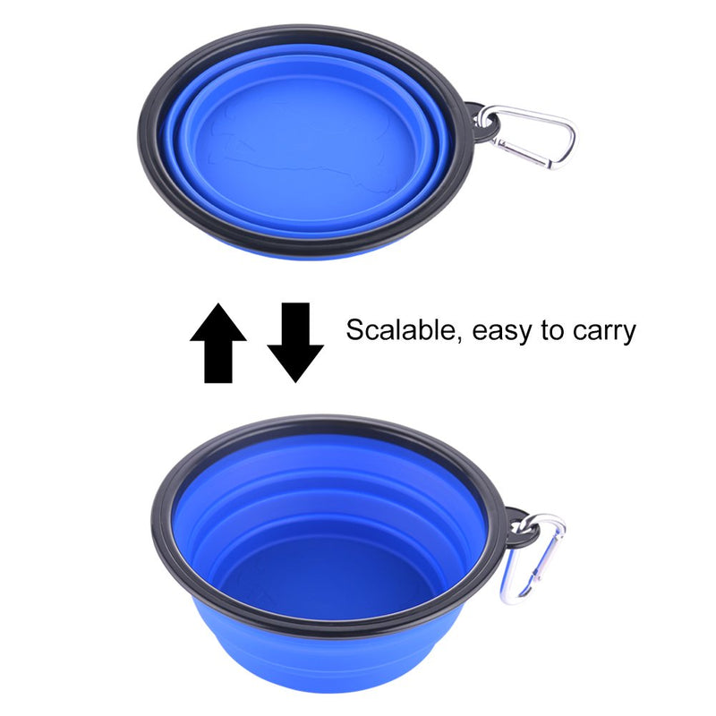 Large Collapsible Dog Bowls, 34oz Travel Water Food Bowls Portable Foldable Collapse Dishes with Carabiner Clip, 2 Pack (Blue + Red) Large,34oz 34oz-Blue&Red - BeesActive Australia