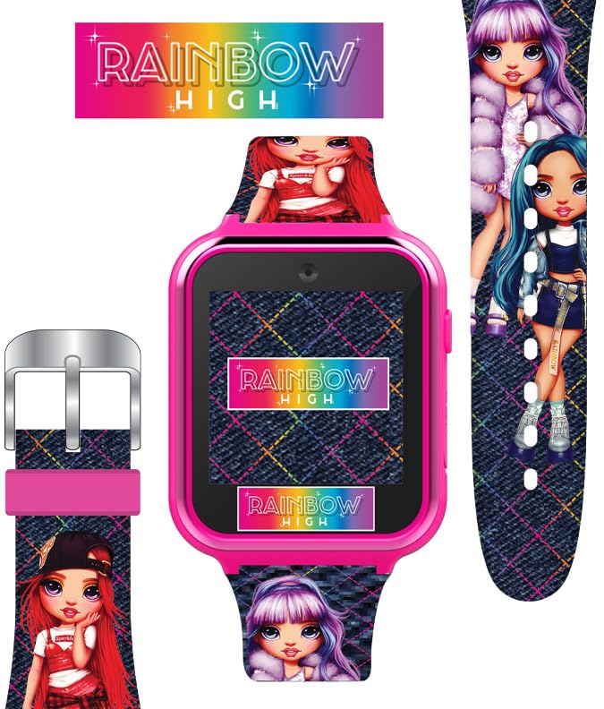 Rainbow High Kids Smartwatch with 10 Changeable Watch Faces, 3 Wallpapers, Video and Voice Recorder, Step Tracker, Fun Learning Games, Alarm, Timer, Stopwatch, and Calculator – Fits Wrists 5.5"-8.0" - BeesActive Australia