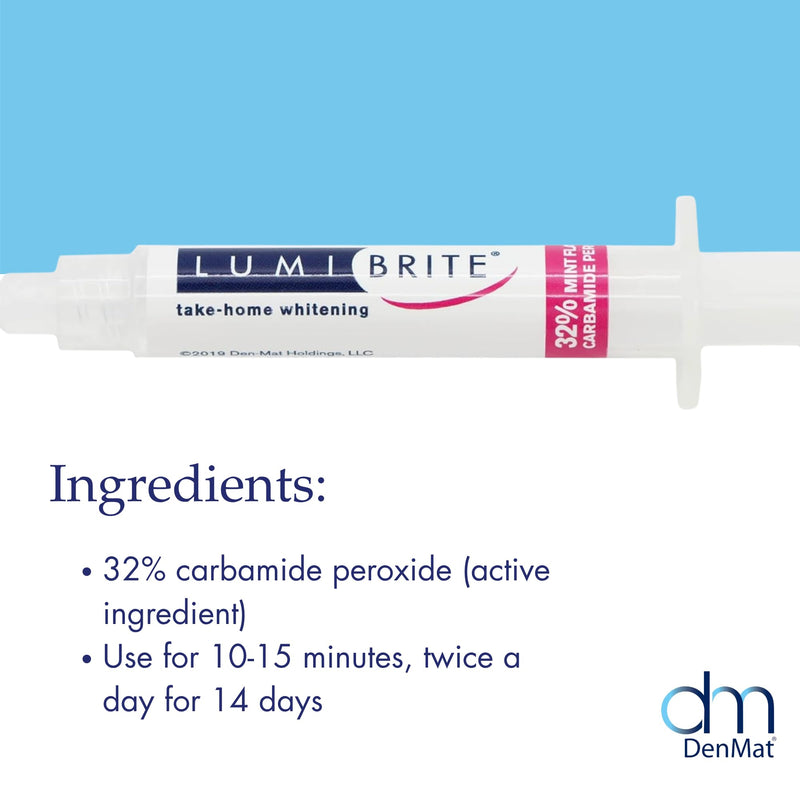 LumiBrite 32% Take-Home Whitening Gel Refill 4 Syringes 2.5 mL by DENMAT - BeesActive Australia