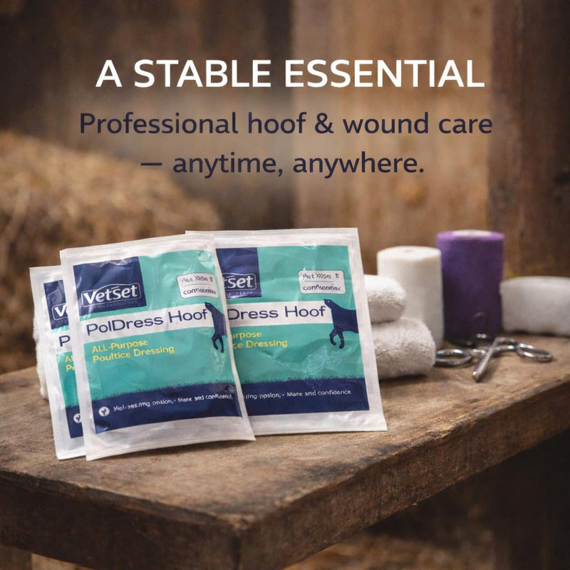 PolDress Hoof | Poultice for Horses | Veterinary Hoof and Wound Poultice | For Abscess, Swelling, Infection, and Inflammation | Hot Cold or Dry Use | 15cm x 14cm (Pack of 1) Pack of 1