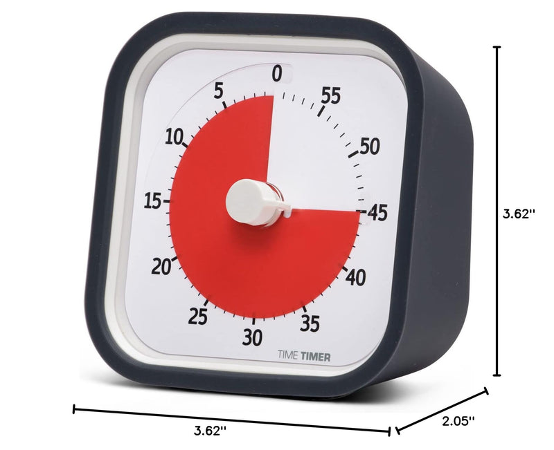 TIME TIMER MOD (Charcoal), A Visual Countdown 60 Minute Timer for Classrooms, Meetings, Kids and Adults Office and Homeschooling Tool with Silent Operation and Interchangeable Silicone Cover Charcoal Gray MOD Timer - BeesActive Australia