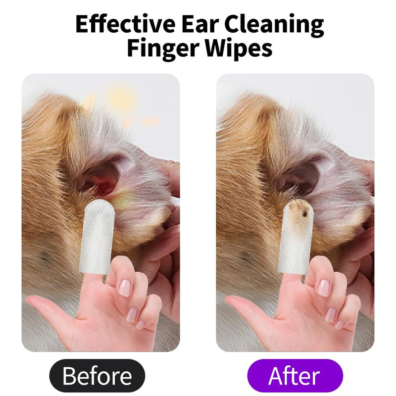 Dental Care Finger Pads for Dogs Pack of 50 and Ear Care Ear Care Finger Pads 50 Pieces - Dental Care Dog, Finger Cots Dog Dental Care Tartar Remover Dog Toothbrush