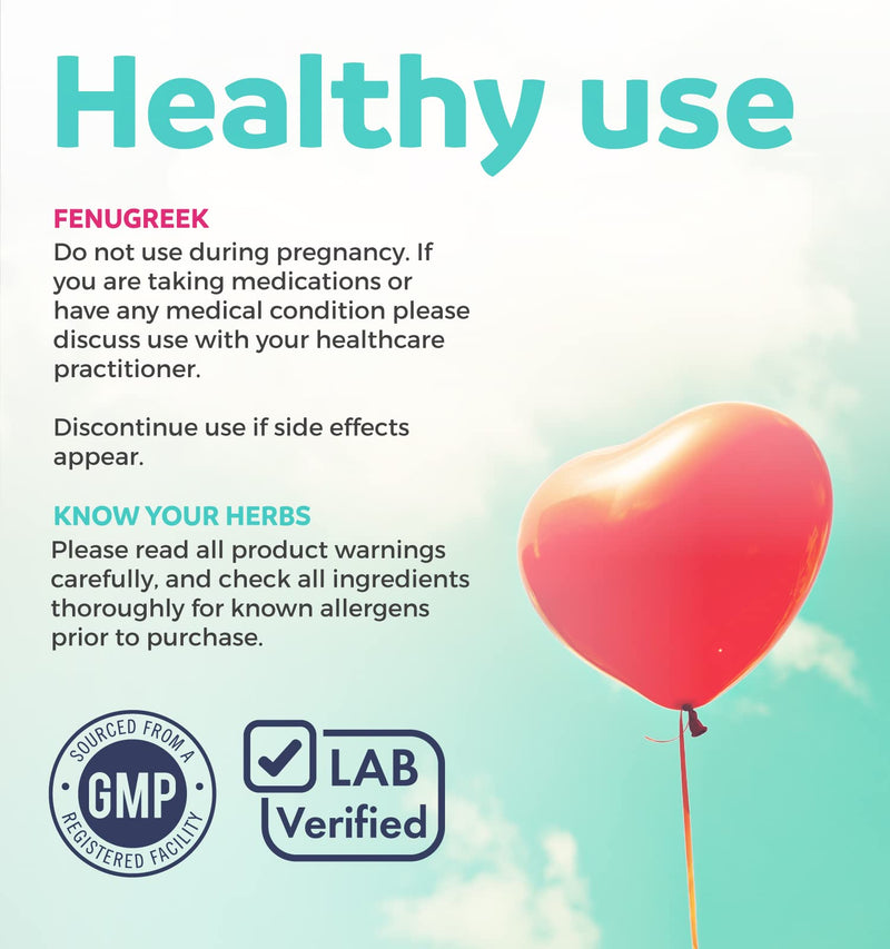USDA Organic Fenugreek Capsules for Women - Effective Lactation Supplement for Increased Breast Milk Supply - Herbal Breastfeeding Support for Mothers - Gluten Free - 60 Vegan Capsules (No Pills) | Gentle Breast Milk Supply Booster for Mothers - Fenugr...