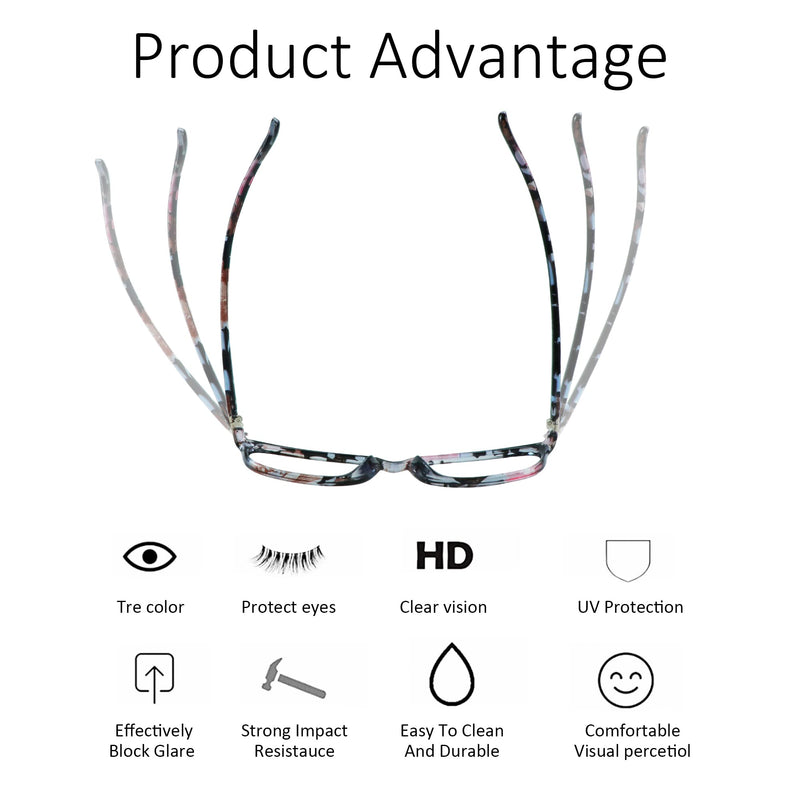 VisionGlobal Blue Light Blocking Glasses for Women, Anti Eyestrain, Computer Reading, TV Glasses, Stylish Square Frame, Anti Glare(+1.75 Magnification) 01_nola_pink 1.75 x - BeesActive Australia