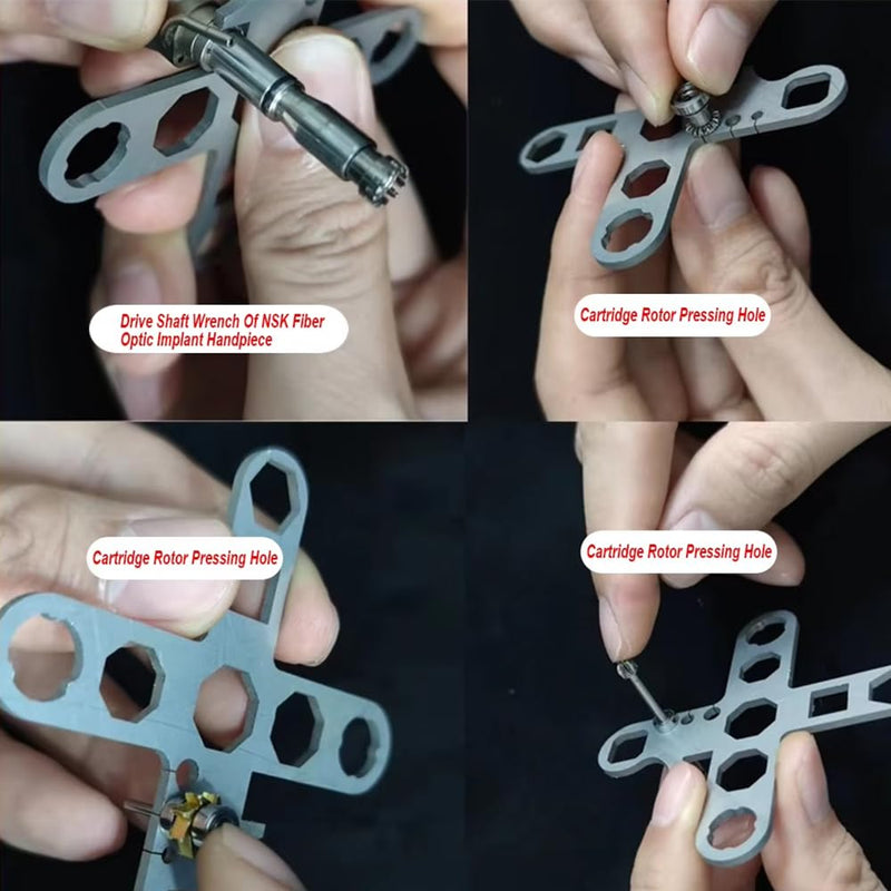 Dental Turbine Handpiece Wrench, Dental Remove Back Cover Wrench for Dental Turbine Handpiece Implant Motor Spanner Tool Cartridge Rotor Repair Tool (C Style) C Style