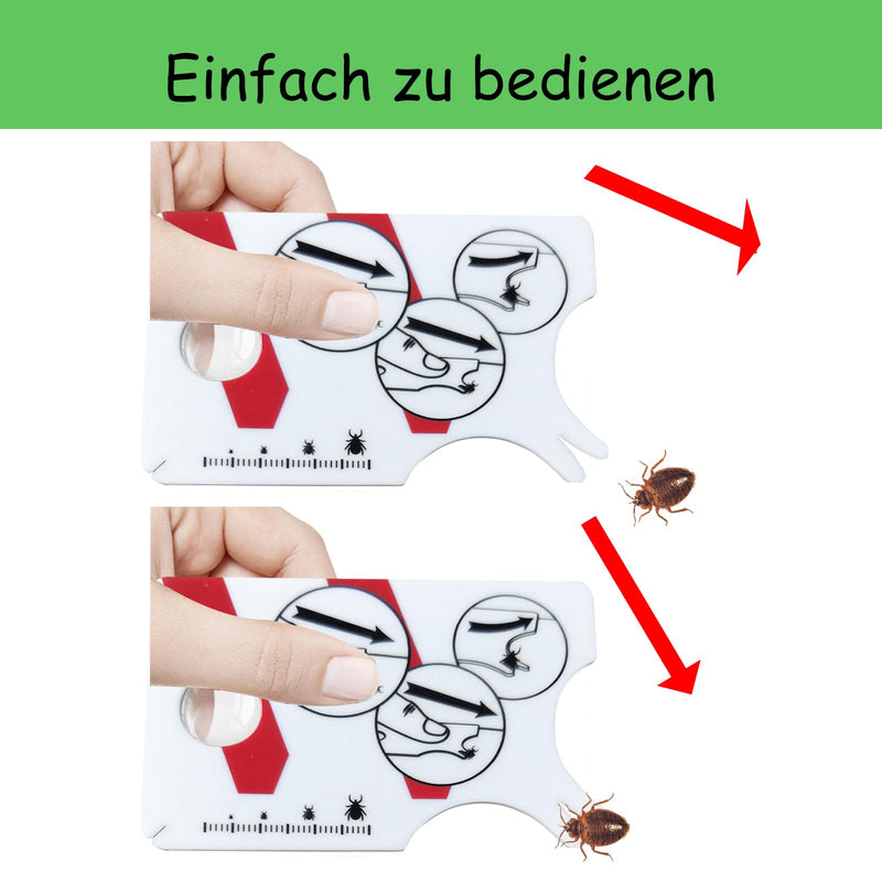 Pack of 2 tick cards with magnifying glass, tick scale card with magnifying glass, quick cleaning of ticks, tick card for people, children, dogs, cats, quickly and gently remove ticks from pets or people - BeesActive Australia
