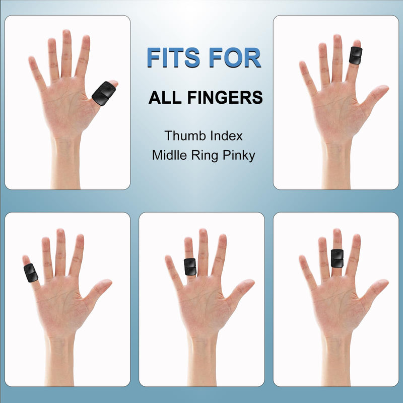 5Pcs Thumb Splints, Trigger Finger Splint, Finger Brace for Arthritis, Straightening, Broken, Finger Support Fits Thumb - Middle - Ring - Index - Pinky Fingers Black - BeesActive Australia