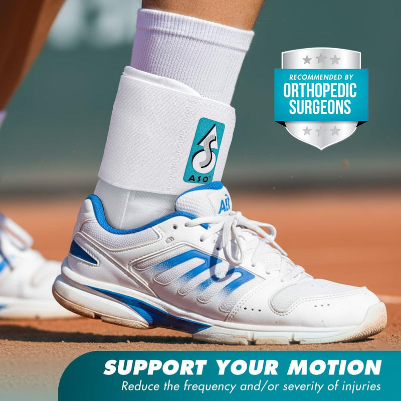 Med Spec ASO Speed Lacer – Ankle Brace for Sprained Ankle and Peroneal Tendonitis, Orthopedic Ankle Support for Men, Women, Adults, Teens and Kids, Sports Injury Recovery White Medium