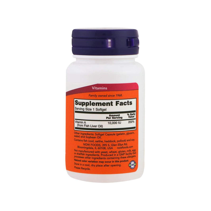 Now Foods, Vitamin A, 10,000 IU, 100 Softgels 1 Count (Pack of 1) - BeesActive Australia