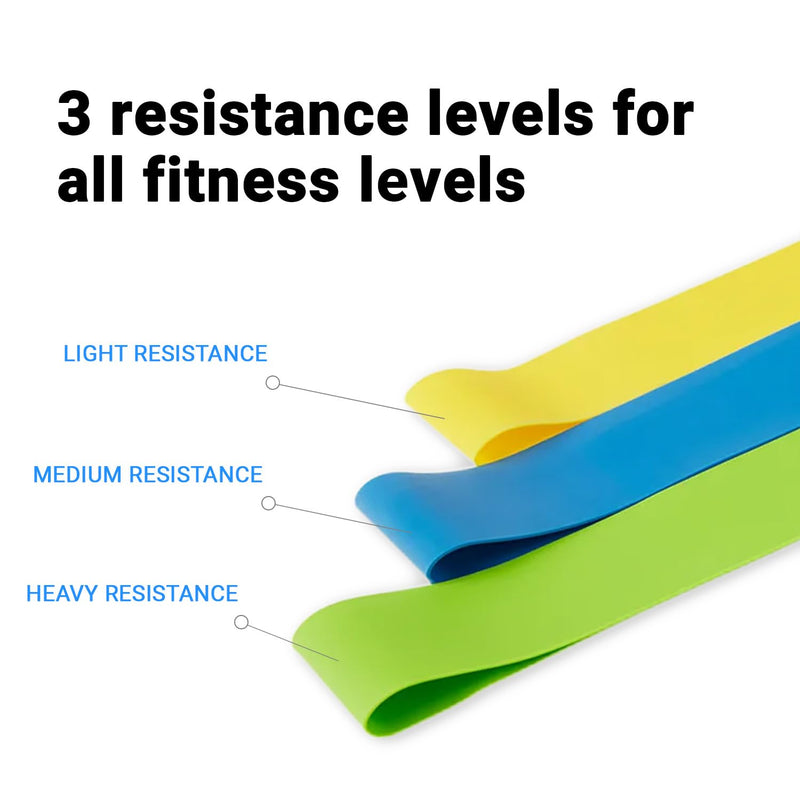 Beachbody Resistance Bands for Booty and Thigh Workouts, Unisex Strength Workout Exercise Loops for Women & Men, Light, Medium & Heavy Resistance Levels, 12 Inch, 3 Pack 9 Inch