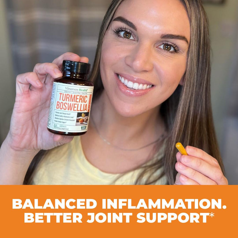 Turmeric Curcumin Supplement with Boswellia Serrata Extract, Organic Turmeric, Ginger and Black Pepper. Joint Support Supplement - High Absorption Tumeric 95% Curcuminoids. Digestive & Immune Support 60 Count (Pack of 1) - BeesActive Australia