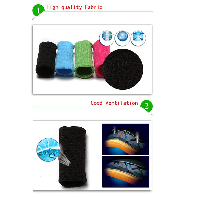 ELANE 40 PCS Finger Splint Finger Holster Thumb Brace Support Elastic Sleeves for Finger Support,Knuckle black+skyblue