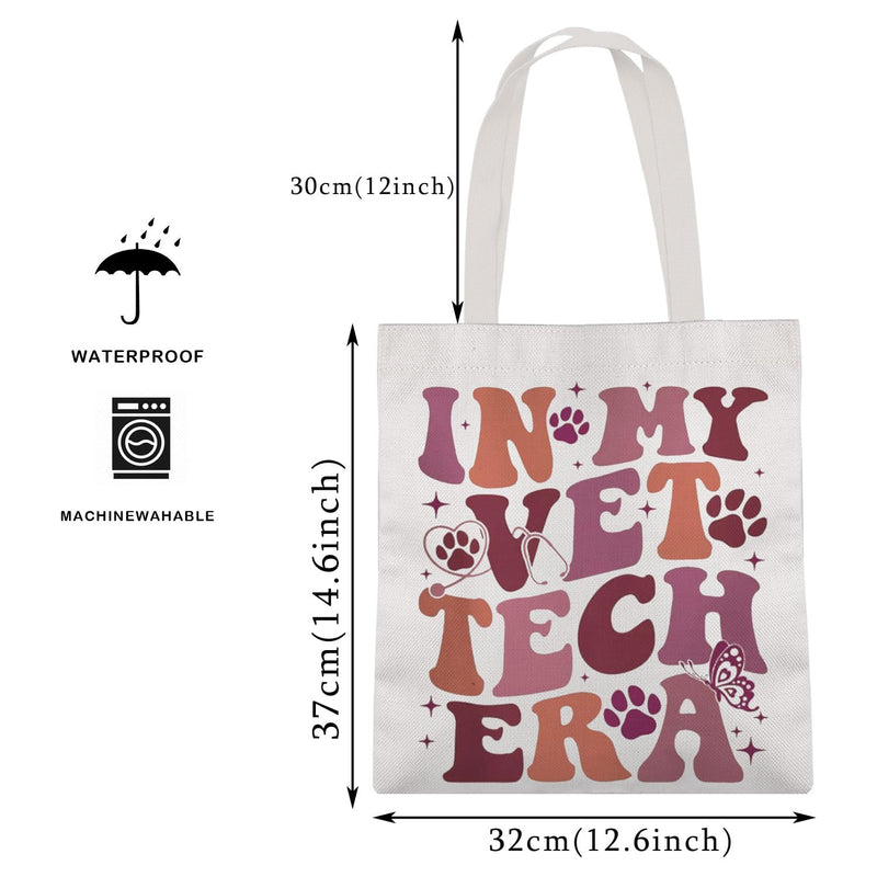 MAOFAED Veterinary Tech Gift Veterinarian Gift In My Vet Tech Era Canvas Tote Bag For Shopping Office Travel Vet Med Gift - BeesActive Australia