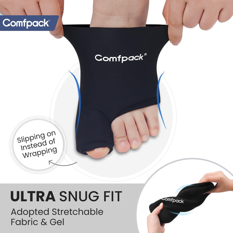 Comfpack Foot Toe Ice Packs Wrap for Bunion, Plantar Fasciitis, Hallux Valgus, Gout, Swelling & Injuries, Big Toe Brace for Arthritis, Hot Cold Compress Therapy Gel Ice Pack for Feet Recovery, 2 Packs - BeesActive Australia