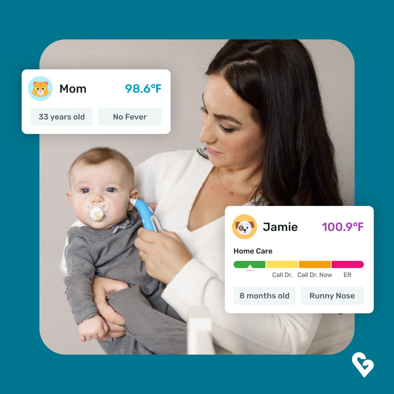 Kinsa Smart Ear Thermometer for Fever - Medical Infrared Termometro - FDA Cleared for Body Temperature Readings for All Ages - Connects to a Smartphone App to Track Symptoms and Get Illness Guidance - BeesActive Australia