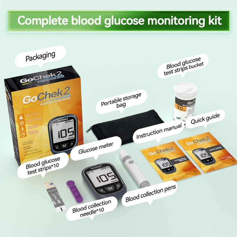 MicroTech Glucometer Kit 10 Strips & Lancets, No Coding, 500 Storage, Wider HCT for Family Standard 10Kit