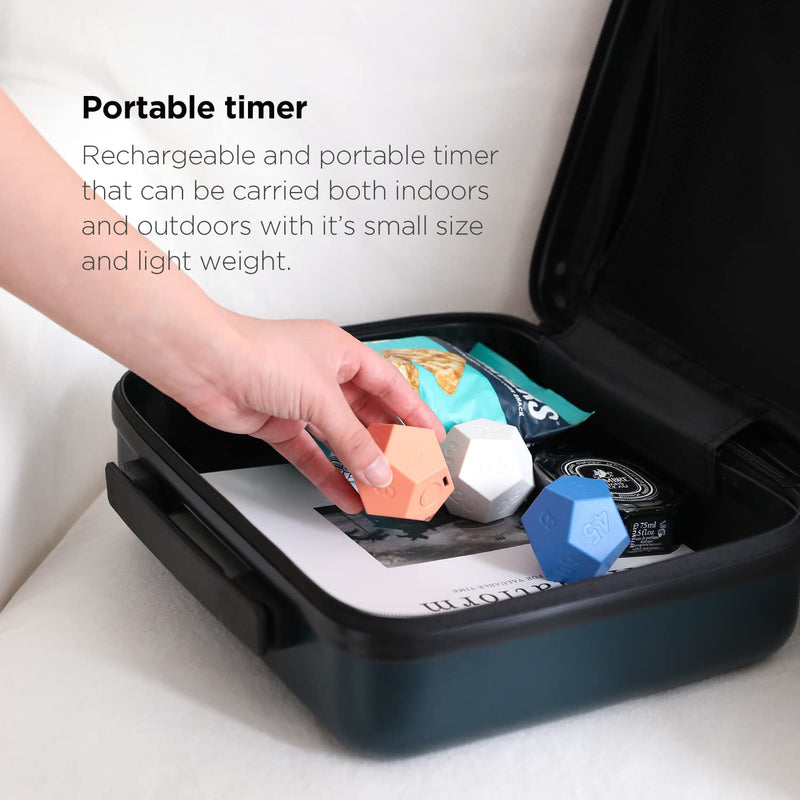 Mooas Dodecagon Time Ball Rechargeable Mini Timer (Blue), 11 Preset Times, Desk Productivity, Pomodoro, Sound/Vibrate/Mute, ADHD, Workout, Study, Cooking Blue - BeesActive Australia