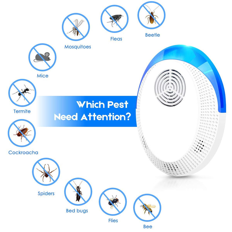 Ultrasonic Pest Repeller, 6 Pack Pest Repellent Ultrasonic Plug in, Insect Repellent Indoor Electronic Bug Repellent Plug in for Mosquitos, Ants, Roaches, Bug, Mouse - BeesActive Australia