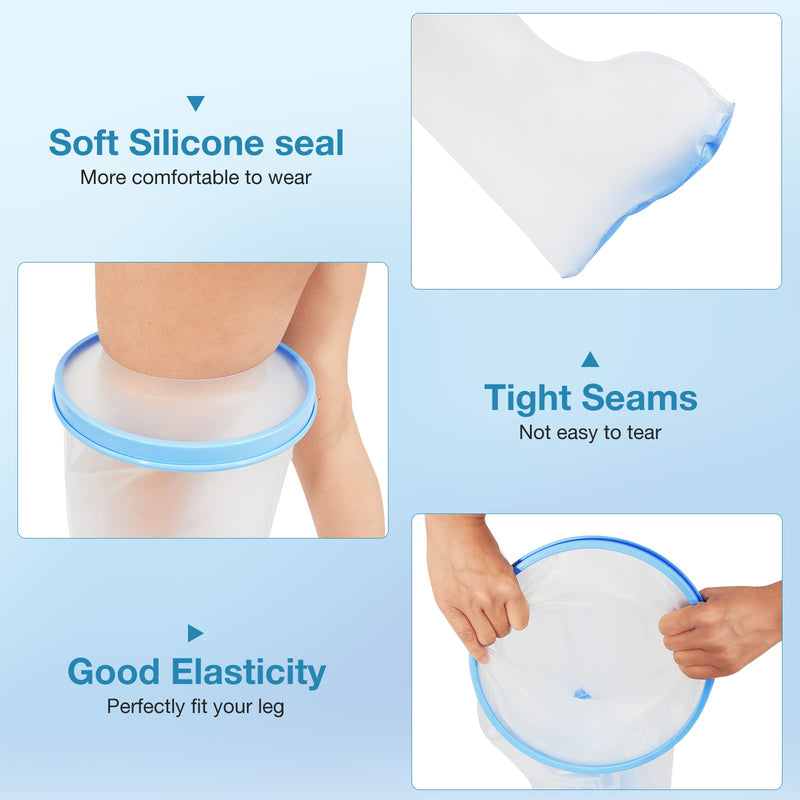 Waterproof Extra Wide Leg Cast Cover for Shower Adults, Extra Large Half Leg Shower Cover with Non-Slip Bottom, Watertight Foot Protector for Plus Size Adults Surgery Shower Boot XL-Extra wide - BeesActive Australia