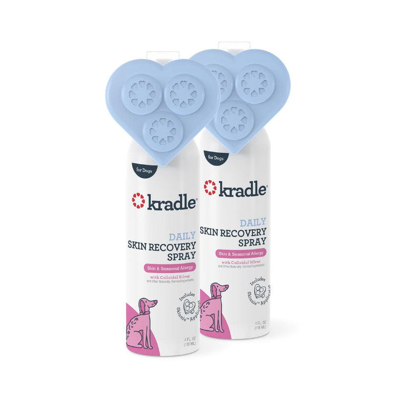 Kradle Skin Recovery Spray for Dogs - with Colloidal Silver, Lavender, and Menthol - Soothe Hotspots + Skin Related Issues - 2 Pack