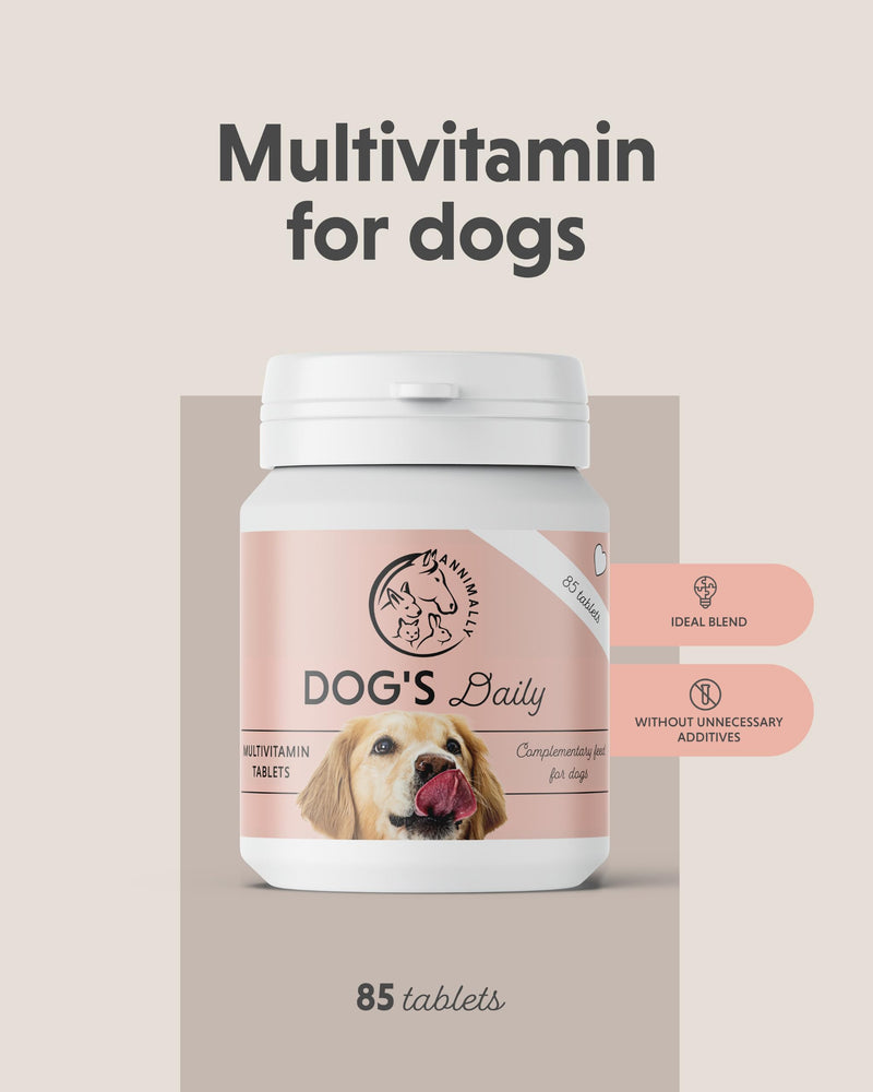 Annimally Dog’s Daily Multivitamin Tablets for Dogs 85 pcs. | Important vitamins for dogs, with minerals & trace elements, ideal for the daily feeding routine, made in Germany