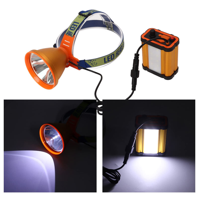 Mining Headlamp Strong Light Rechargeable LED Safety Mining Headlight with 12000mAh Lithium Battery