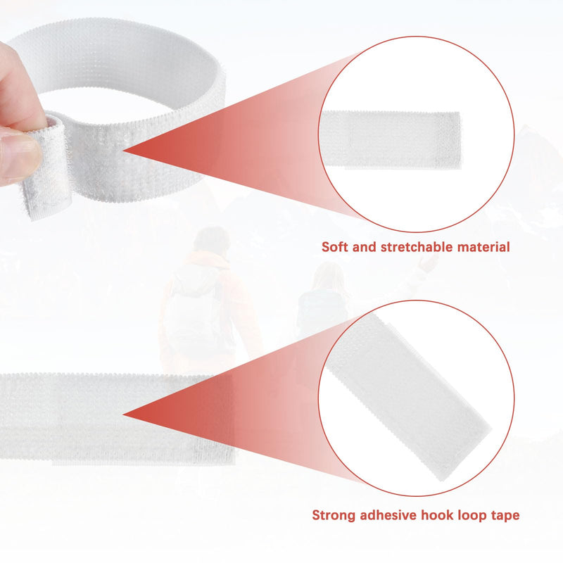 Boot Straps for Cowboy Boots - Cycling Safety Bind Pant Bands Use for Cycling & Jogging, & Camping - Adjustable Elastic Bike Ankle Leg Strap White 19.7 x 1IN