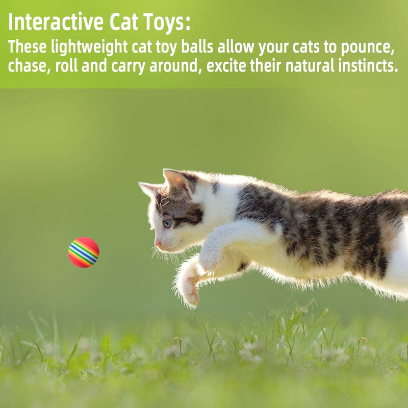 12 Pack Foam Cat Toy Balls Cat Foam Soccer Ball Pet Foam Ball Soft Cats Toys Sponge Balls Colorful Quiet Eva Interactive Toy Ball for Kitten Dog Puppy Indoor Activity Play Chase Training Chewing - BeesActive Australia
