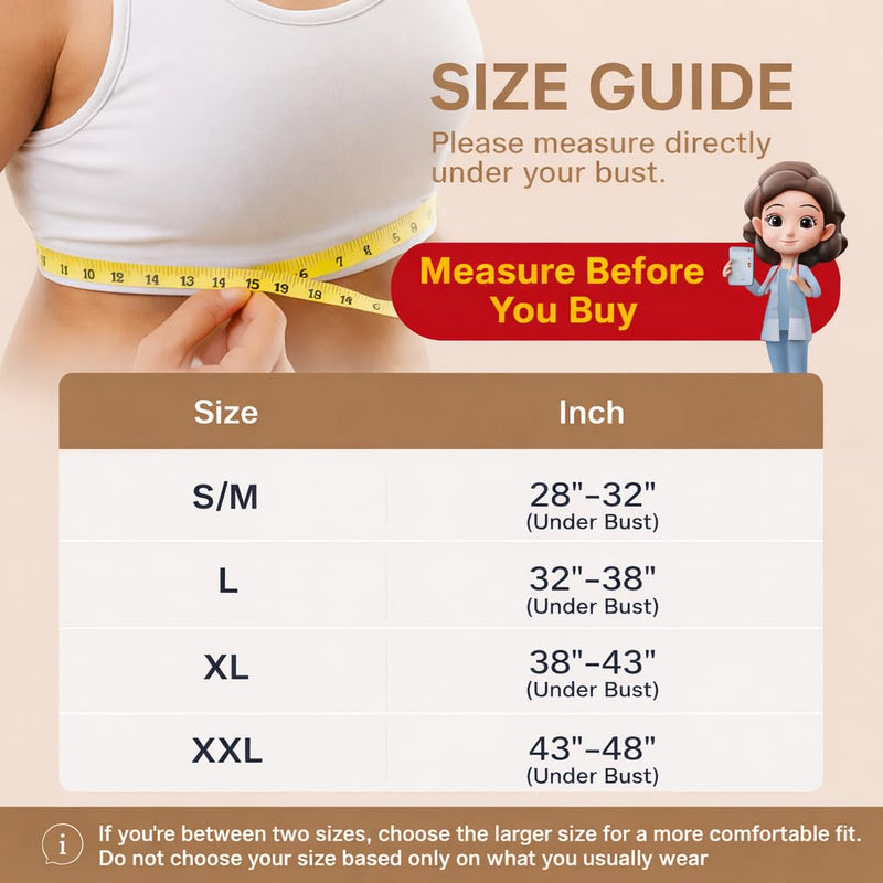 Fit Geno Posture Corrector for Women Invisilite: Invisible Lightweight Back Brace for Neck Shoulder & Upper Back Pain Relief - Improve Posture Correct Hunchback Slouching Under Clothes Large Beige L (Under Bust 32"- 38")