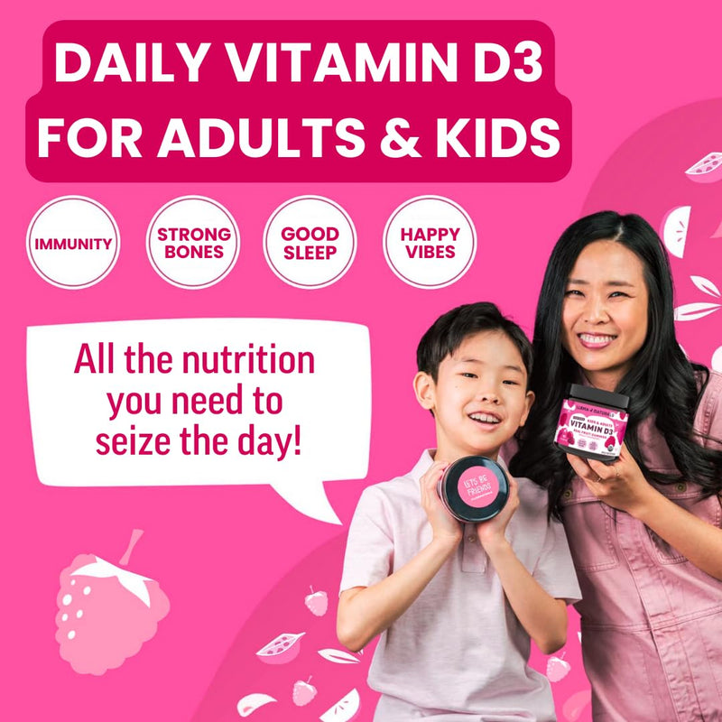 Llama Naturals Vitamin D3 K2 Gummies for Adults and Kids, Vegan, Organic, Vitamin D Gummies, Real Fruit Gummy Vitamins, No Added Sugar Cane, Raspberry, 120 Ct 120 Count (Pack of 1)