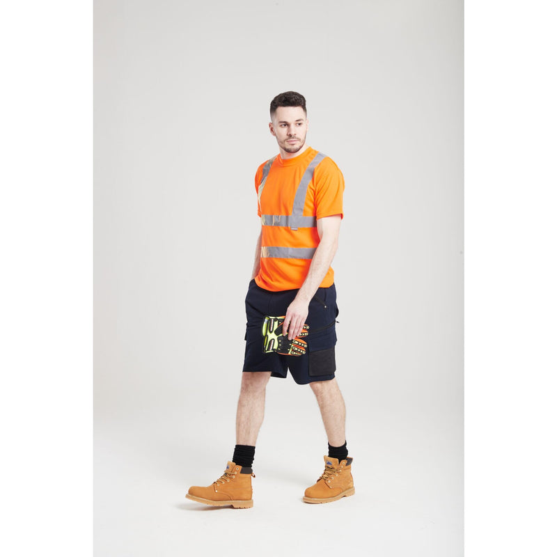 Portwest Hi-Vis T-Shirt RIS Viz Visibility Reflective Safety Work Wear Top ANSI 2, Large Orange