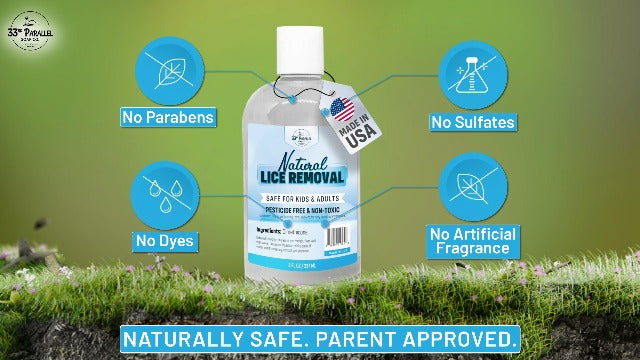 Safe Natural Lice Treatment for Kids & Adults | Gentle, Non-Irritating Lice Shampoo That Kills Eggs and Lice on All Hair Types | Dimethicone Safely Suffocates | 32oz Treats 3-5 People
