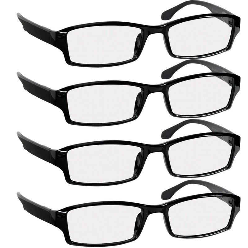TruVision Readers Reading Glasses, Comfort Spring Hinges for Men and Women, 9501HP 01h-4-black 2.0 x