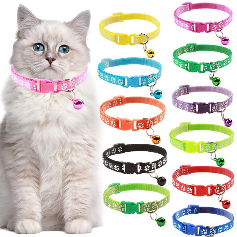 Blue XS Cat Collar with Bell, 2-Pack Puppy Collars Reflective Dog Collar Nylon Soft Adjustable Buckle for XXS XSmall Extra Small Tiny Boy Girl Pets Female Male Kitten Yorkie Teacup Chihuahua X-Small Light Blue XS (Neck 7"-12") - BeesActive Australia