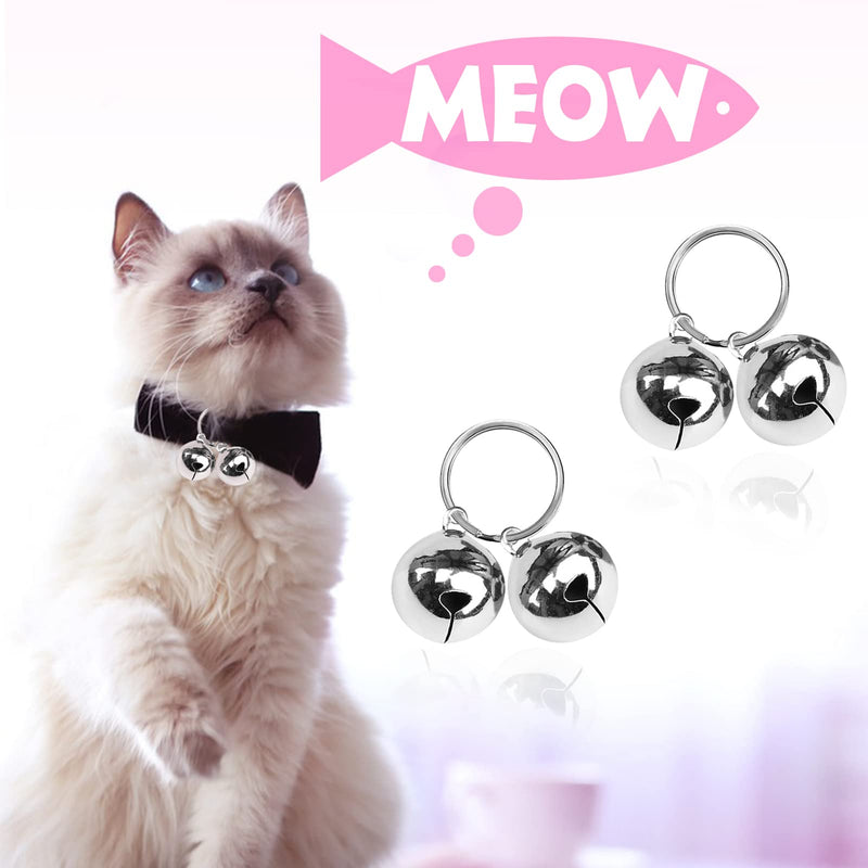 TOAOB Pack of 8 25 mm Pet Cat Bells Tracker Bell Small Dog Collar Handmade Hanging Vintage Bells with 4 Pendant Key Ring Pet Accessories - BeesActive Australia
