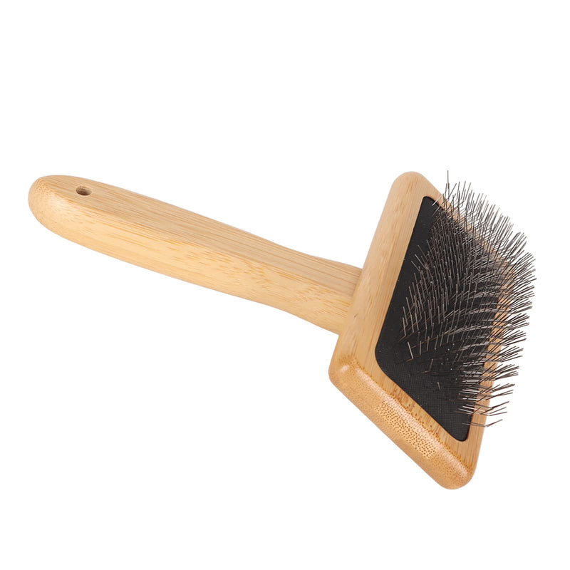 Slicker Brush, Macrame Comb, Easy to Clean, Finely Polished, Fast Brushing, Gentle Curves, Cushion with Hole for Cats (L) L - BeesActive Australia