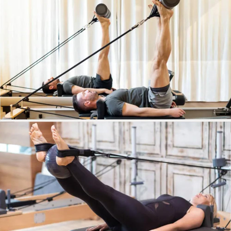 2 PCS Pilates Reformer Pull Rope Parts, Pilates Reformer Ropes Replacement Strap, Suitable for Home Studio use of Yoga Fitness Equipment, Pilates core Bed Accessory Yoga Strap.