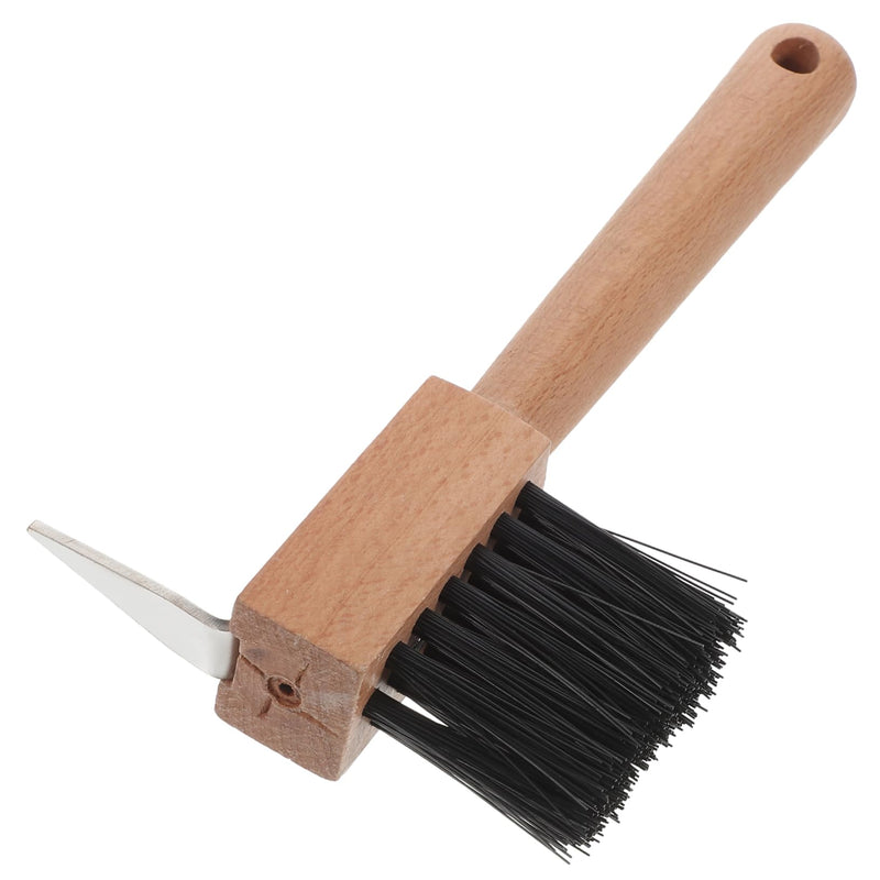 Hemoton Wooden Handle Horse Hoof Cleaning Brush Metal Bristles Horseshoe Repair Tool for Equine Cattle Hoof Care for Equestrian Supplies